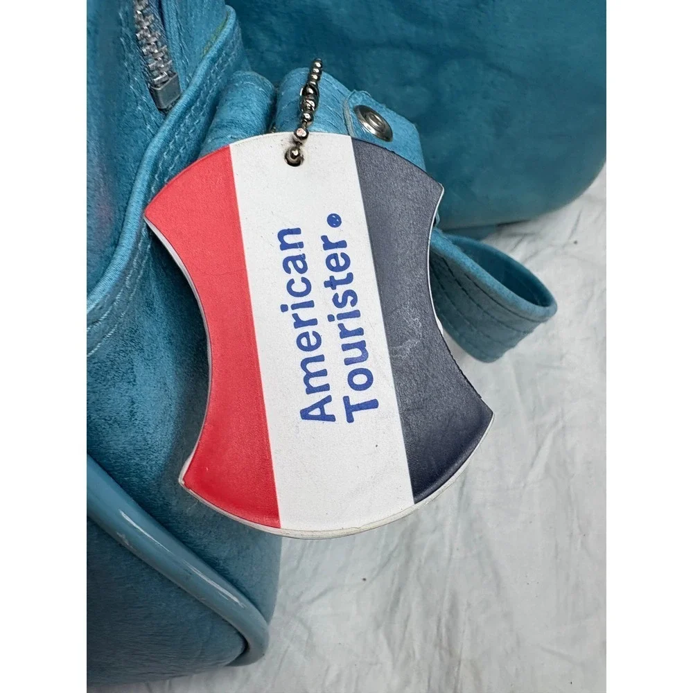 American Tourister Teal Blue Vintage Luggage Set 2 Piece Suitcase Carry On